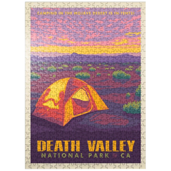 Death Valley National Park: Camping, Vintage Poster - Premium 500 Piece Jigsaw Puzzle for Adults