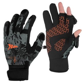KastKing Mountain Mist Fishing Gloves for Men and Women - Ideal for Ice Fishing, Photography, or Hunting in Cold Winter Weather winter cold - Color: Prym1 Blackout, Size: X-Large