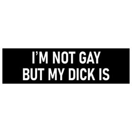 I'm Not Gay But My Dick Is Bumper Sticker Funny Car Sticker I'm Not Gay But My Dick Is Sticker Made in USA Decal