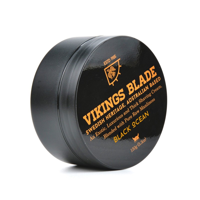 VIKINGS BLADE Luxury Shaving Cream, Black Ocean Scent, Silky Buttery