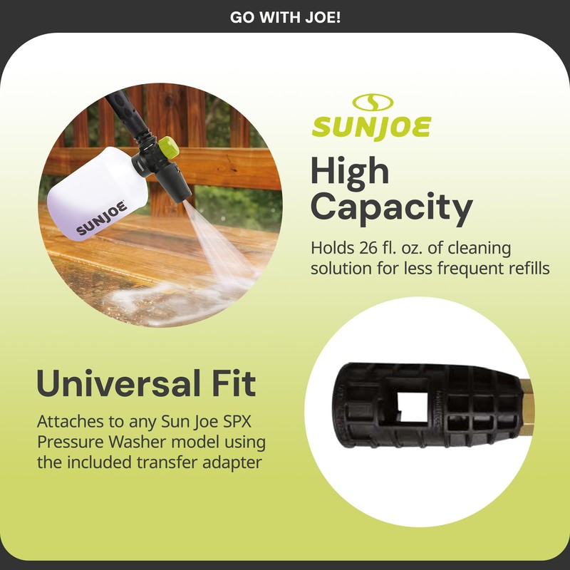 Sun Joe SPX-FC26 26-Oz Adjustable Snow Foamer Cannon w/Adapters ,