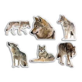 6 x 10cm Wolf Vinyl Stickers - Wolves Animal Funny Pattern Nature Pets Face Wild Girls Boys Travel Scrapbooking #80787