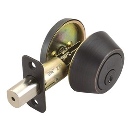 Design House Pro Deadbolt, Single Cylinder, 2-Way with Latch, Round Corner, Reversible, Oil-Rubbed Bronze, 4.84 x 4.02 x 2.36 in, 791665