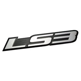 ERPART LS3 Embossed Silver on Black Real Aluminum Auto Emblem Badge Nameplate Compatible with GM General Motors Chevy Corvette Camaro SS Pontiac G8 GXP Holden