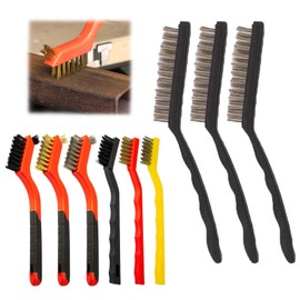 9PCS Wire Brushes for Cleaning Set, High Quality Wire Brush Set, with Curved Handle, Stainless Steel, for Deep Cleaning of Dirt, for Removing Rust