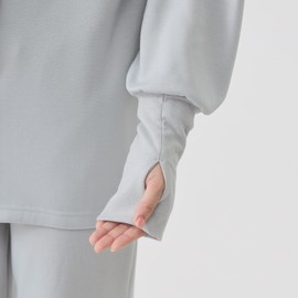 Gunze Women's Tuche 2-Way Cardigan, Boa Fleece Lined Room Wear, Grey-_TC4524