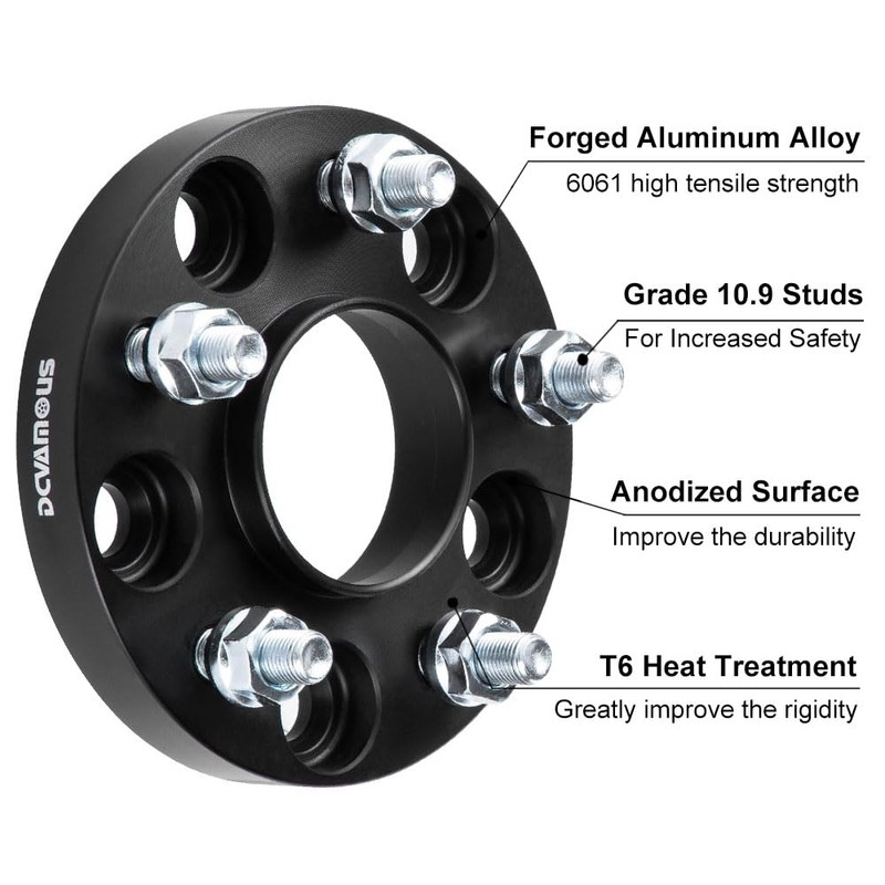 DCVAMOUS 4PC 5x4.5 Hubcentric Wheel Spacers 20mm with 12x1.5 Studs