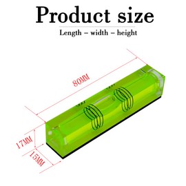 2PCS high-precision mini rectangular level ruler, three line bubble measuring ruler, leveling tool (Magnetism)