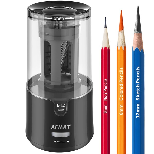 AFMAT Electric Long Point Pencil Sharpener for Artist, Fast Sharpen
