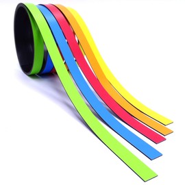 5 x magnetic strips, assorted colours, approx. 1 cm x 1 m, magnetic tape for marking on whiteboards, storage shelves, calendar, magnetic labels, mag_210