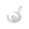 jewellerybox Sterling Silver & CZ Crescent Moon & Heart Charm