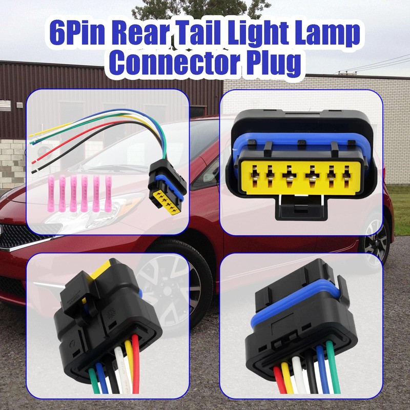 6Pin Rear Tail Light Lamp Connector Plug Fit for Can