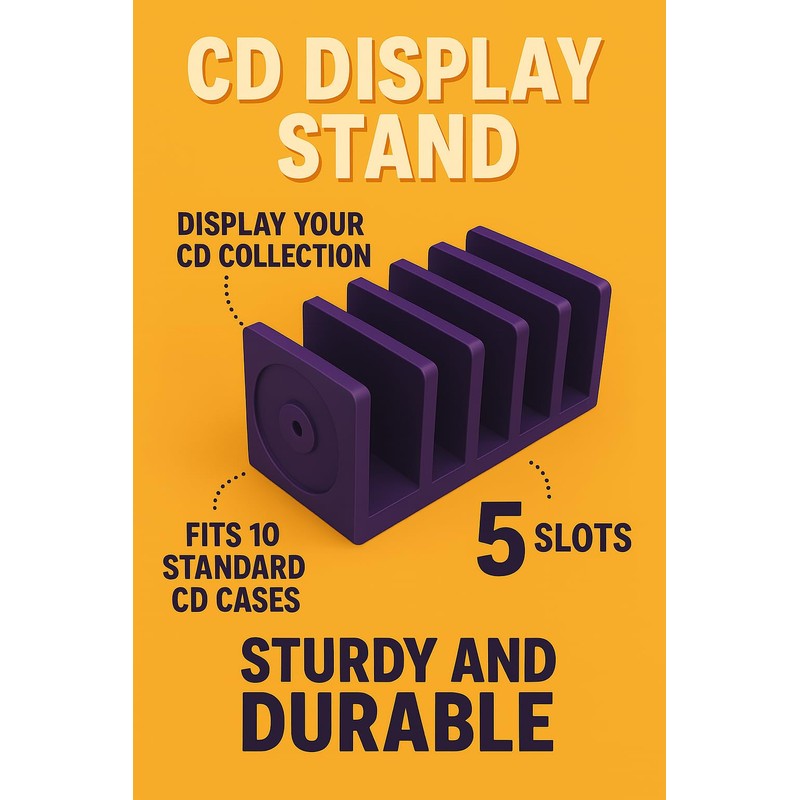 Record-Happy CD Storage Holder Stand – Clear Plastic Compact Disc