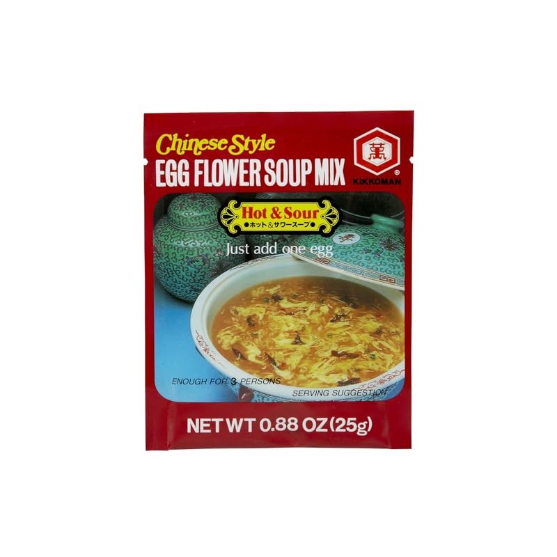Kikkoman Egg Flower, Hot and Sour Soup, 0.88 oz, 12