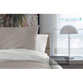 Blue Moon Mako-Satin Reversible Bed Linen, Plain, Made in the EU