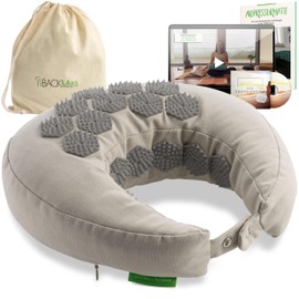 BACKLAXX Acupressure Neck Pillow with Flip Function and Buckwheat Filling - Acupressure Pillow Neck Pillow Against Headaches and Tension in the Neck - Acupressure Neck Pillow Aeroplane, Car