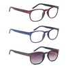 HAPJOYS Reading Glasses Men Women Wood Grain Pattern Readers +0.5