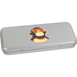 Azeeda 'Monkey Wearing Sunglasses ' Metal Hinged Stationery Tin/Storage Box (TT00280507)