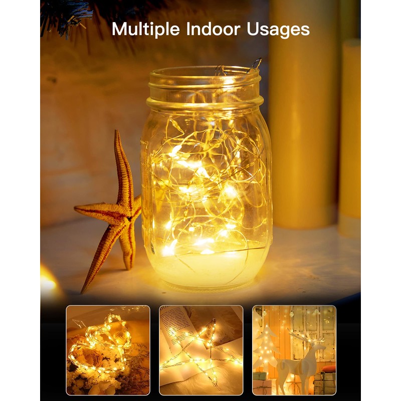 Brightown Solar String Lights, 2 Packs Total 66Ft 200 LED