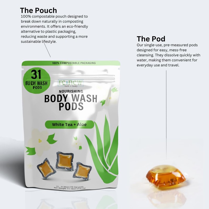 Renew Bath + Body Moisturizing Body Wash Pods, Eucalyptus &