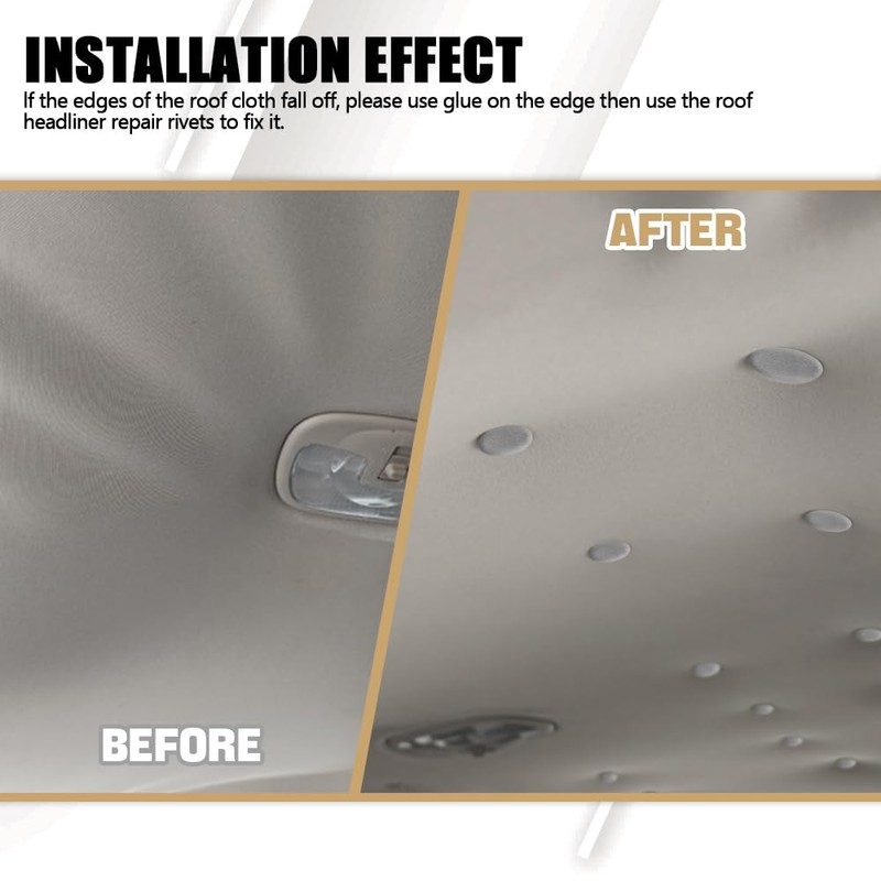PACLVIO 60Pcs Car Roof Headliner Repair Kit, Car Ceiling Fabric