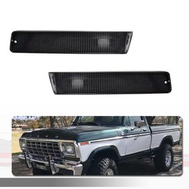 Tonsya For 1973 1974 1975 1976 1977 1978 1979 Ford F-150 Trucks,1978 1979 Ford Bronco Front Corner Turn Signal Lights housing Smoked Lens