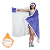Wearable Hooded Blanket, Warm Cozy Soft Poncho Blanket Wrap, Fleece Cuddle Throw Cape with Hand Pocket, Gifts for Women Father Mom