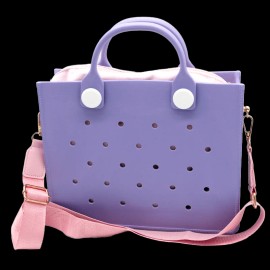 Trend Waterproof EVA Punching Girlie Ladies Women's Handbags Tote Bag with Shoulder Strap Beach Summer Tote Bags for Womensize: 35*10*3cm, Color: HYB-T27