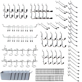 JZD 116PCS Metal Pegboard Hooks Organizer Kit - Heavy Duty Standard Pegboard Accessories with Bins, Wall Mount Tool Storage for Garage, Workshop & Kitchen