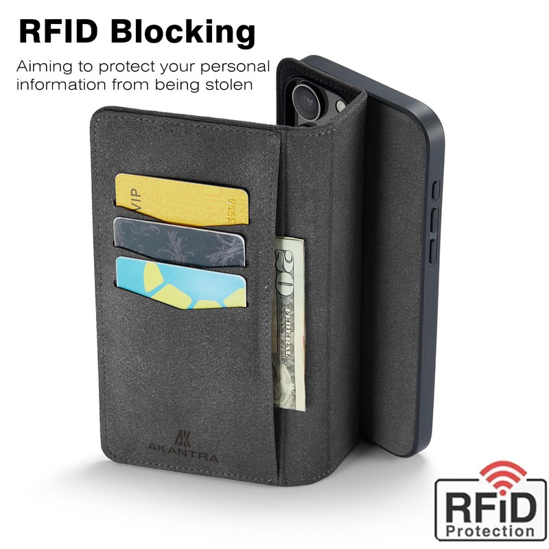 AKANTRA Alcantara Flip Case for iPhone14 Pro Max,Handmade Fully-Wrapped Synthetic