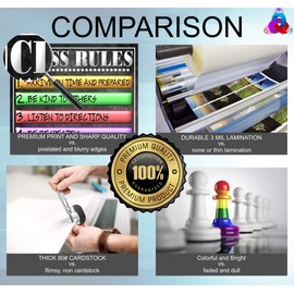 Class Rules Poster Laminated Size 14x19.5 in. Back To School Classroom Decorations Educational Posters Teacher Supplies for Preschool Kindergarten Elementary Virtual Learning Homeschool (14x20)