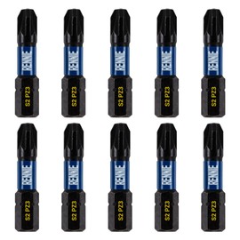 10 x Rennie Tools 32mm Long PZ3 Impact Screwdriver Driver Bits Set. Heavy Duty PoziDriv POZI No.3 Magnetic Screwdriver Bit Set. PZ3 Impact Driver Bits Pozidrive Screw Accessories.