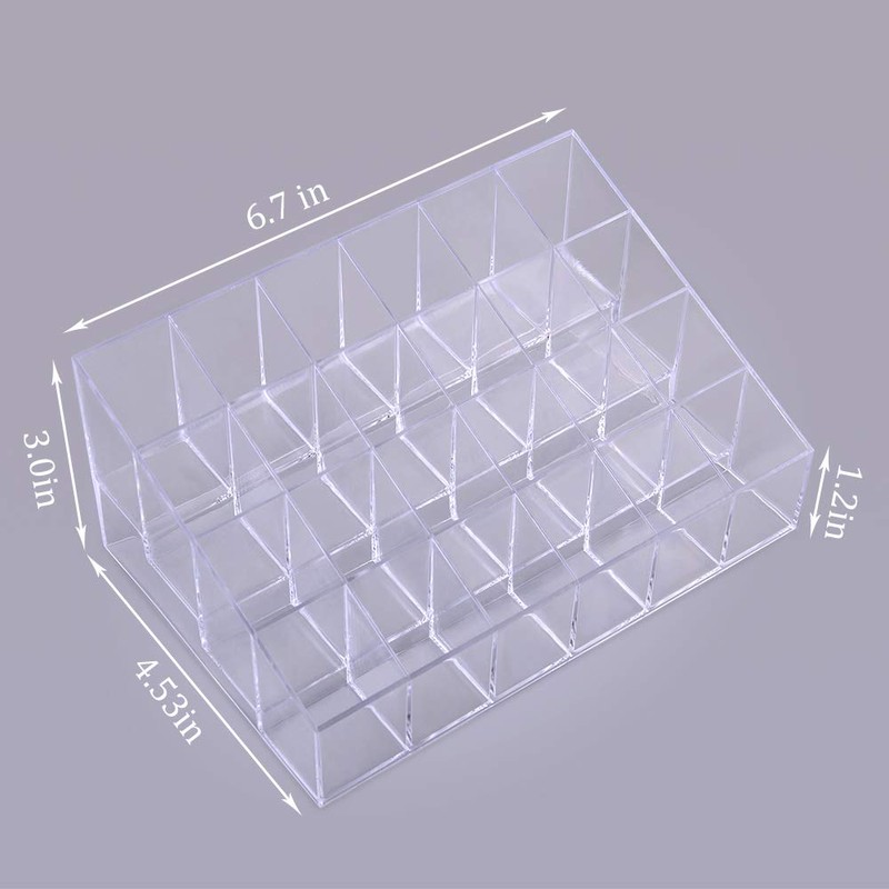 Benbilry Lipstick Holder, 24 Slots Clear Acrylic Lipstick Organezer Display