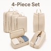Compression Packing Cubes for Travel - 4-Piece Waterproof Luggage Organizer