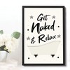 RED OCEAN Get Naked Funny BATHROOM Print Framed Chic Wall