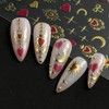 TailaiMei 4 Sheets Golden Line Nail Stickers, 3D Design Self-Adhesive