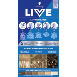 Schwarzkopf LIVE Intense Bleach 00H Hair Lightener Highlight Kit, Highlights made simple, Lightens up to 6 Levels, Anti-Damage System
