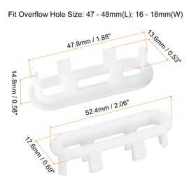 uxcell Sink Trim Overflow Cover, 4Pcs Sink Overflow Rings 47.8x13.6mm Oval Bathroom Kitchen Basin Drain Cover Hole Insert in Caps, White