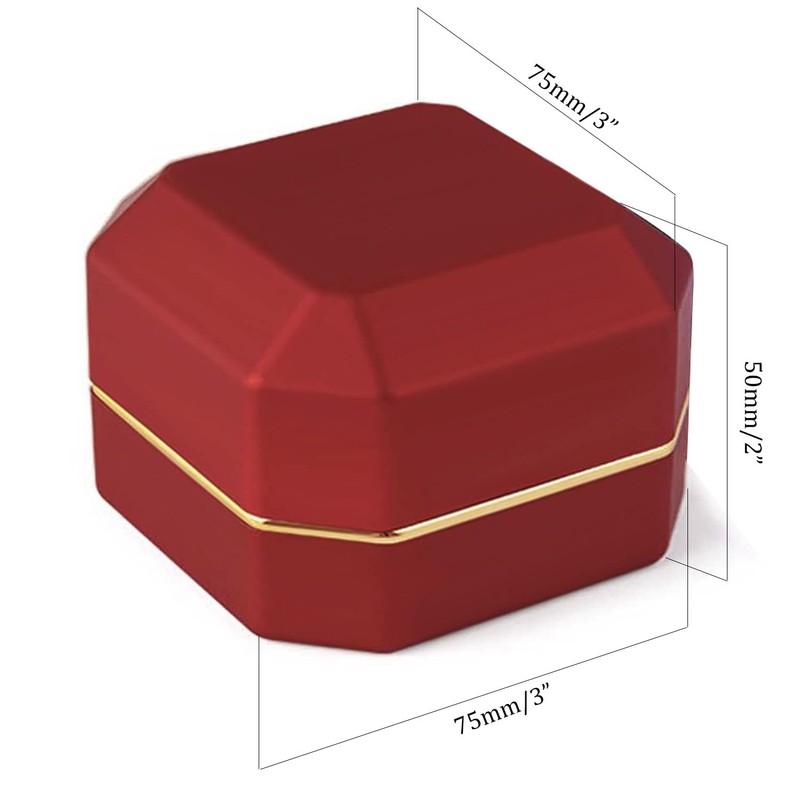 AVESON Luxury Ring Box, Square Velvet Wedding Ring Case Jewelry