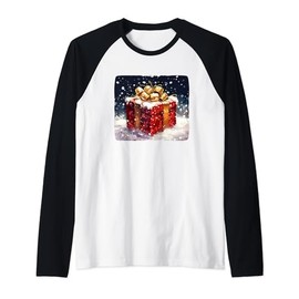Pretty Festive Present Costume for Xmas Eve Raglan Baseball Tee