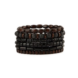 Prometis Gothic Bracelet Set Adjustable Tribal Retro Punk Adjustable Prayer Beaded Cuff Wrap Bangle - Braided Multilayer Grunge Jewelry