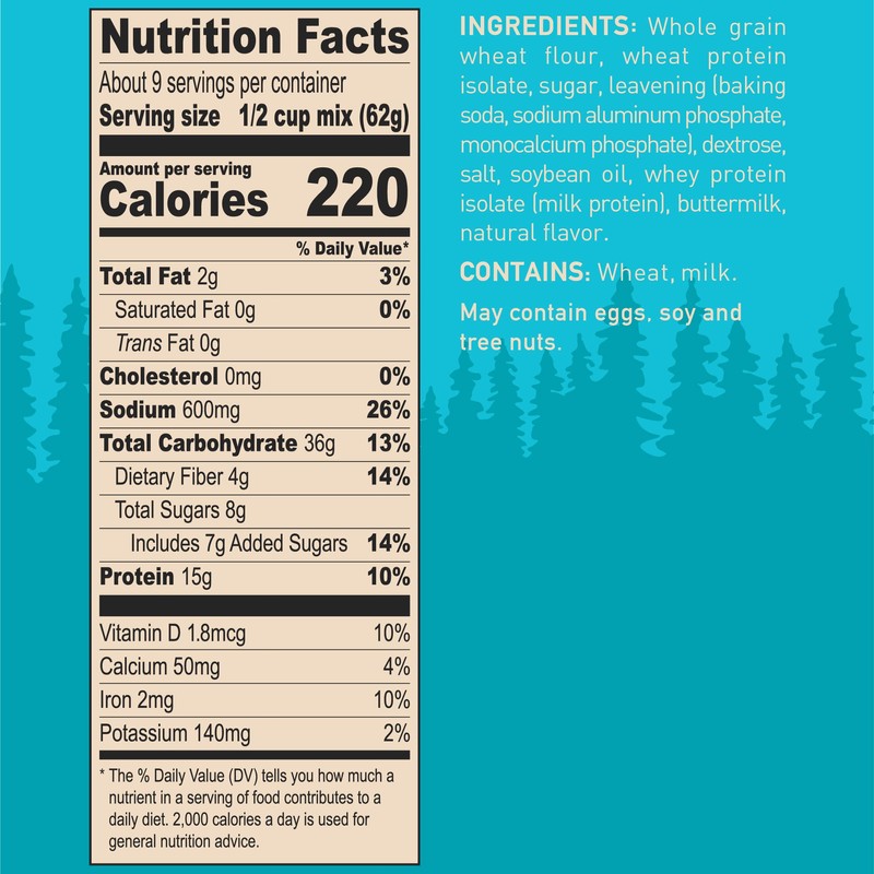 Krusteaz Protein Pancake Mix, Buttermilk Pancake Mix, 100% Whole Grain