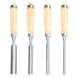 4 Pieces Wood Chisel Set, Chisel Round Curved Hollow Chisel Set, Carved Chisel Woodworking Cutter Woodworking Tool Set, Steel Semicircular Edge 6 mm/12 mm/18 mm/24 mm for DIY Crafts