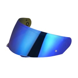 JQF Gear i90 Motorcycle Helmet Visor Compatible with HJ-33/ i90 Full Face Shield Replacement (Chrome Blue)