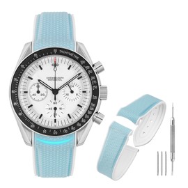 TACTICAL FROG Rubber Bands for Moonswatch Watch, Curved End Rubber Strap Compatible with Omega X Swatch Moonswatch Speedmaster Diver and More 20mm Watch Replacement Band Men Women