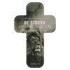 Christian Art Gifts Bookmark-Cross Lion Strong & Courageous Josh. 1:9