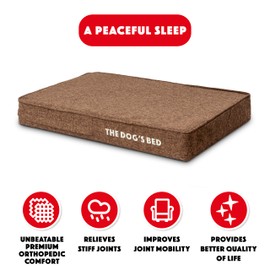The Dog’s Bed Orthopedic Dog Bed Brown Linen Small