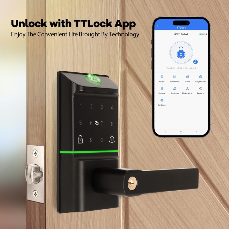 Bamberg Keypad Smart Door Lock with Handle: Keyless Entry Deadbolt