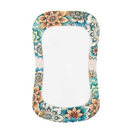 ZDCUSTOM Boho Mandala Dragonfly Baby Fitted Crib Sheets Breathable Elastic Cozy Fitted Cotton Bassinet Mattress Sheet Fit for Hourglass Oval Rectangular Cradle Pad Sheets