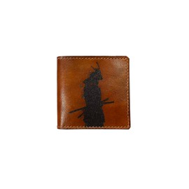 Mayan Corner - Samurai shadow warrior minimalist genuine leather wallet, engraving men's wallet, card wallet for him